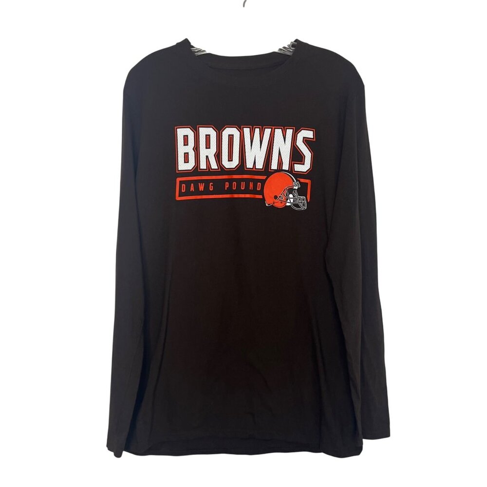 Cleveland Browns Dawg Pound Long Sleeve Tshirt Mens Medium Brown NFL Football